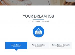 Die "Jobs"-Rubrik auf der Aeria-Games-Website weist keine offenen Stellen aus.