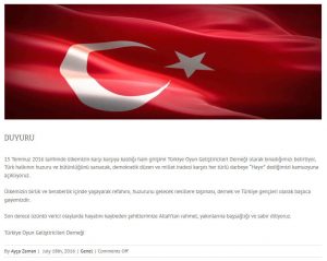 Der türkische Games-Verband TOGED verurteilt in einem offiziellen Statement den Putschversuch.