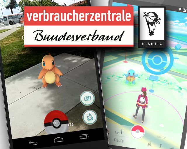 Verbraucherzentrale vs Niantic: Die Datenschutzklauseln von Pokémon Go verstoßen offenkundig gegen deutsches Recht (Abbildungen: VZBV, Nintendo, Niantic / Montage: GamesWirtschaft)