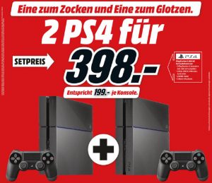 Zwei PlayStation 4 zum Preis von einer: Media Markt räumt die Regale.