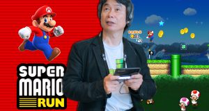 Nintendos Chef-Kreativer Shigeru Miyamoto stellte Super Mario Run auf der Apple-Pressekonferenz vor.