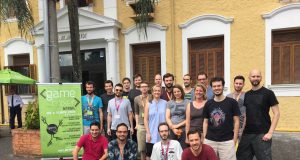 Die deutsche Game Mixer-Delegation vor dem Goethe Institut in São Paulo