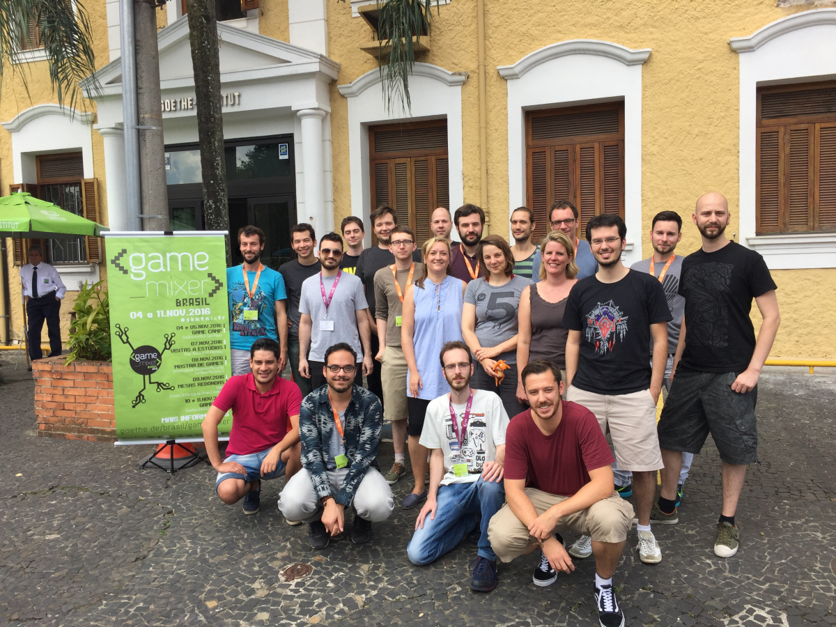 Die deutsche Game Mixer-Delegation vor dem Goethe Institut in São Paulo