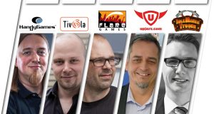 Die Appstore-Experten: Christopher Kassulke (HandyGames), Hendrik Peeters (Tivola), Klaas Kersting (Flaregames), Klaus Schmitt (Upjers) und Janosch Sadowski (Fluffy Fairy Games).