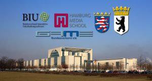 Träger der Standort-Studie zur Gamesbranche: GAME, BIU, die Hamburg Media School und die Bundesländer Hessen und Berlin