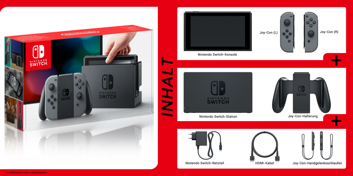 Verkaufsstart am 3. März: Die Nintendo Switch ist in Grau und als Rot-/Blau-Kombi erhältlich.