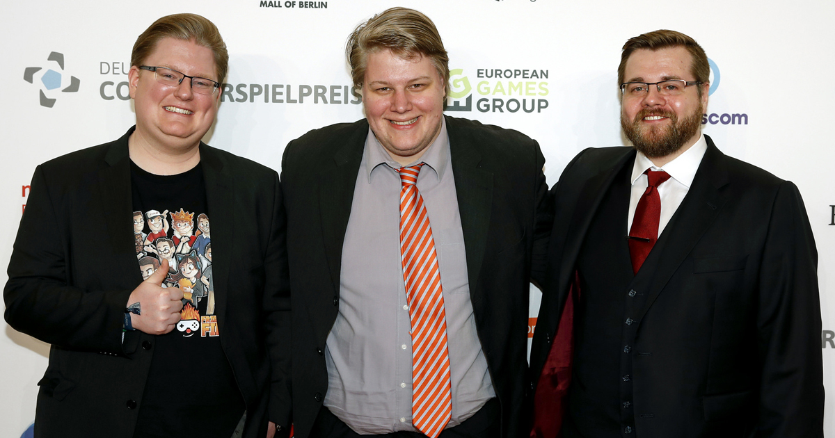 Drei Fünftel von PietSmiet beim Deutschen Computerspielpreis 2017: Peter Smits, Dennis Brammen und Christian Stachelhaus (Foto: Franziska Krug/Getty Images)