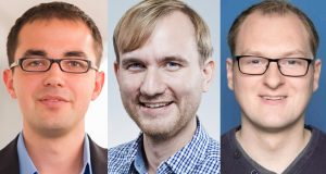 Die Testsieger beim "Pressestellentest" des PR Magazin 10/2017: Martin Puppe (BIU), Christopher Zurheiden (InnoGames), Stefan Böhne (Blue Byte)