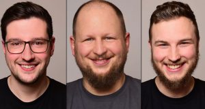 Michael Kählig, Michael Zignon und Julius Busch (von links) übernehmen Marketing und PR bei Rockstar Games in München.