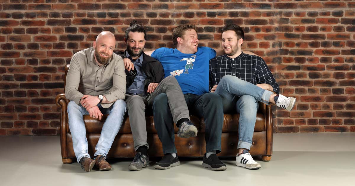Die Moderatoren von "Haus2": Sebastian Flotho, Christopher Behr, Nico Wendt und Niklas Henning (Foto: Freaks 4U Gaming GmbH)