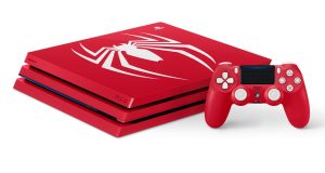 Sowohl das PS4-Pro- als auch das PS4-Slim-Modell der limitierten Spider-Man-Kollektion enthalten den passenden Dualshock-4-Controller (Abbildung: Sony Interactive)