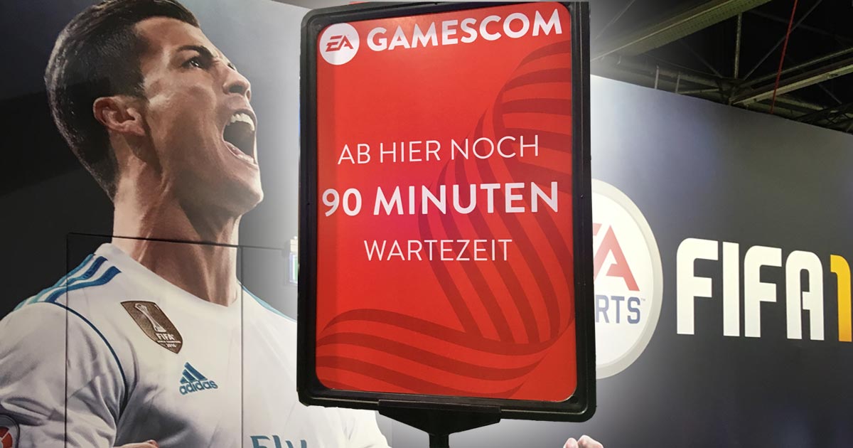 "FIFA 19" ausprobieren - und das ohne Wartezeit: Der Gamescom Fastpass ("EA Player VIP Pass") macht es möglich - Fotos: GamesWirtschaft