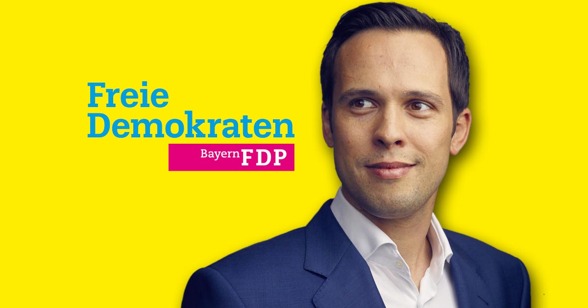 Das Gesicht der bayerischen Liberalen im Landtagswahlkampf: Spitzenkandidat Martin Hagen (Foto: FDP Bayern)