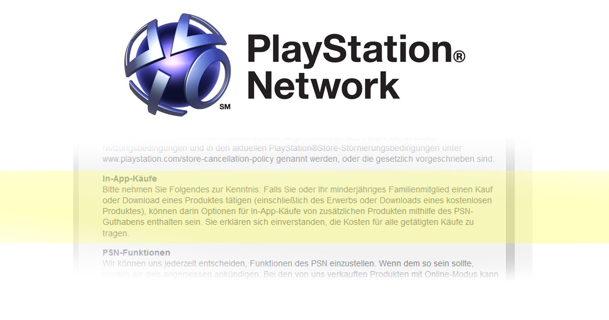 Eine jener Passagen in den AGB des PlayStation Network, die von der Verbraucherzentrale NRW abgemahnt wurden (Abbildung: Sony Interactive)