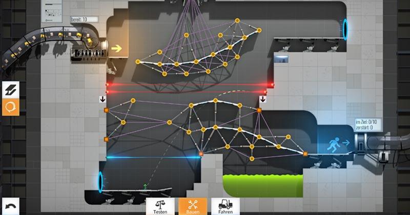 Der Knobel-Spaß "Bridge Constructor Portal" entstand in Kooperation mit Valve (Abbildung: Headup Games)
