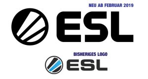 Unten das bisherige ESL-Logo - oben der neue Markenauftritt mit modernisiertem Font (Abbildungen: ESL)