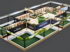 Die Vogelperspektive zeigt, wie der VR Boulevard auf der Gamescom 2019 strukturiert ist (Abbildung: Holocafé GmbH)