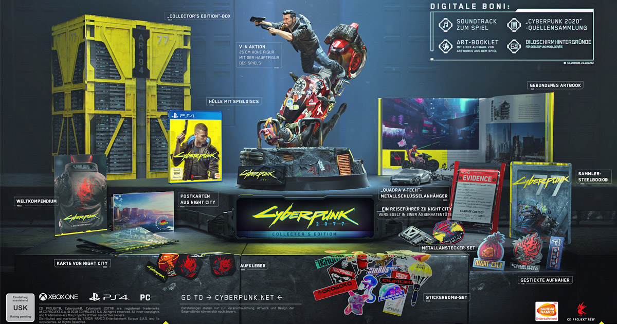 Die Cyberpunk 2077 Collector's Edition war bereits kurze Zeit nach Ankündigung ausverkauft (Abbildung: CD Projekt)