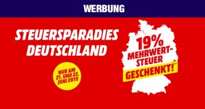 Steuersparadies Deutschland: Bei MediaMarkt schenkt seinen Kunden zwei Tage lang die Mehrwertsteuer (Abbildung: MediaMarkt)