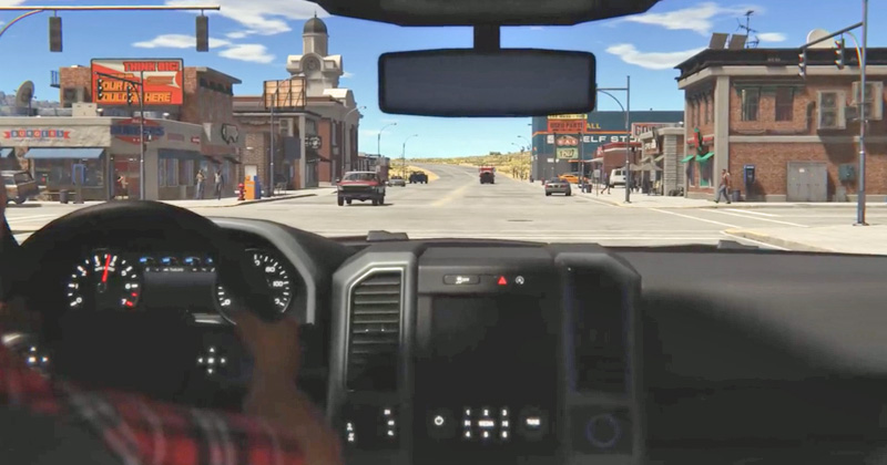 Open-World-Spiel "RAW" von Killerwhale Games: Autos lassen sich aus der Ego- und Verfolgerperspektiver steuern (Szene aus Kickstarter-Video)