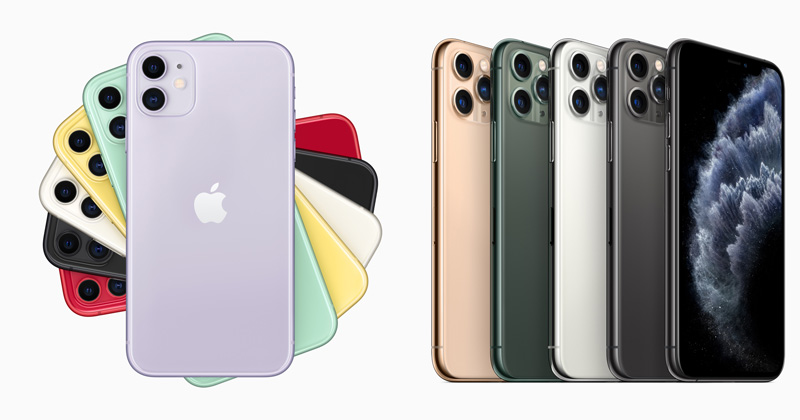 Links das neue iPhone 11 (699 Dollar) - rechts das Spitzenmodell iPhone 11 Pro (ab 999 Dollar) - Abbildungen: Apple
