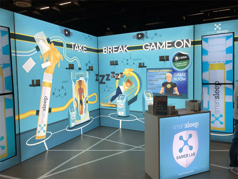 Der Smartsleep-Stand in Halle 10.1 der Gamescom 2019 (Foto: Smartsleep GmbH)