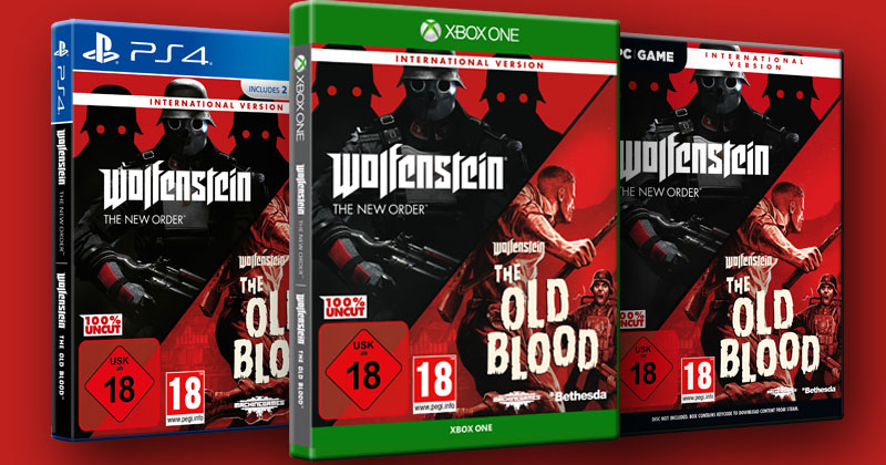 Ausgewählte Händler und Versender bieten die "Wolfenstein"-Spiele als ungeschnittene "International version" an (Abbildungen: Bethesda)