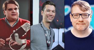 Die drei Top-Personalien des Jahres: Xbox-Neuzugang Sandro Odak, Gronkh-Manager Philip Schulte und Rocket-Beans-Manager Heiko Gogolin (Fotos: James Zabel / Fröhlich / Rocket Beans TV)