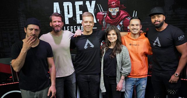 Apex Legends-Kampagne: Fahri Yardim (links), Joyce Ilg (3.v.r.) und Bodyformus (rechts) werden von Letsplayern gecoacht (Foto: EA)
