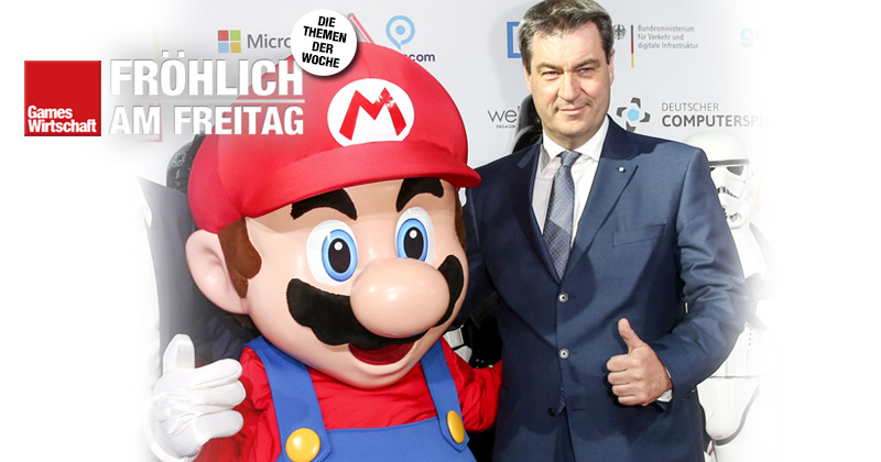 Bayerns Ministerpräsident Markus Söder (CSU) vor zwei Jahren beim Deutschen Computerspielpreis in München (Foto: Getty Images / Isa Foltin für Quinke Networks)