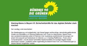 Auszug aus dem Games-Antrag der Grünen-Fraktion vom 29. Mai 2020
