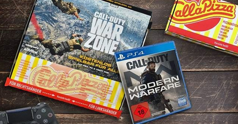 Die Call a Pizza-Pizzen werden während des Aktionszeitraums im "Call of Duty: Warzone"-Karton ausgeliefert (Abbildung: Activision)