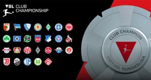 Das Teilnehmerfeld der Virtual Bundesliga Club Championship 2020/2021 (Abbildung: DFL / EA)