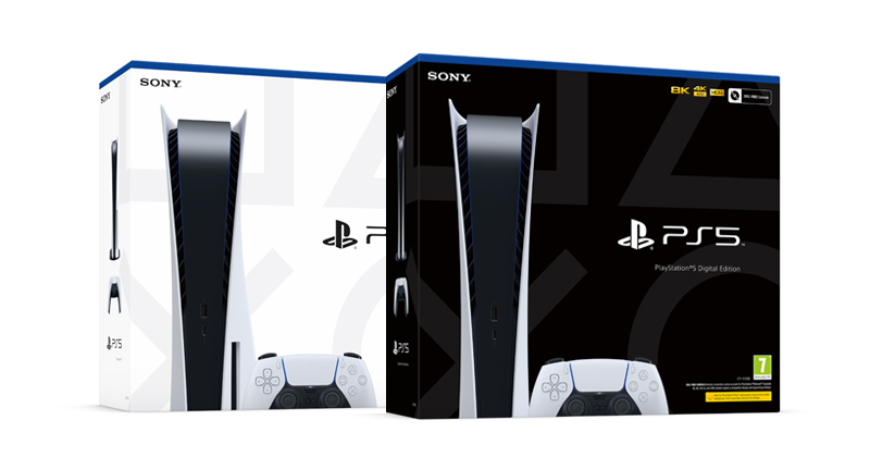PlayStation 5 (links) und PlayStation 5 Digital Edition (rechts) im Vergleich - Foto: Sony Interactive