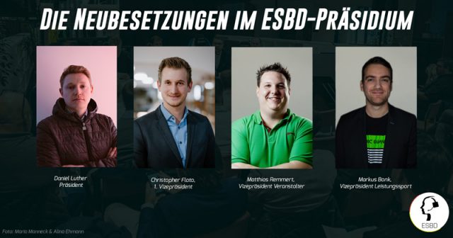 Das frischgewählte ESBD-Präsidium (Fotos: ESBD / Maria Manneck / Alina Ehrmann)