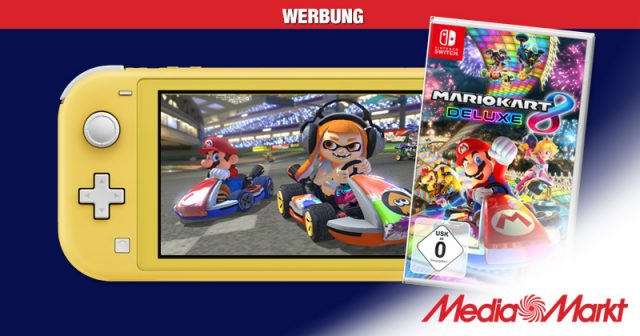 Top-Angebot aus dem MediaMarkt Gutscheinheft 2021: Switch Lite plus Mario Kart 8 Deluxe (Abbildungen: MediaMarktSaturn / Nintendo)