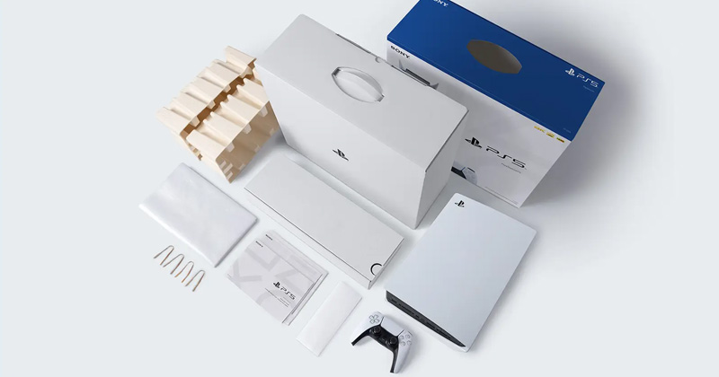 Papier statt Plastik: Die PS5-Verpackung ist komplett recycle-bar (Foto: Sony)