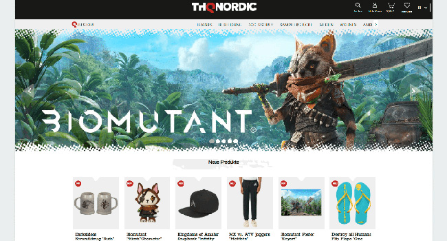 Der THQ Nordic Merchandise Store ist ab sofort rund um die Uhr geöffnet (Screenshot)