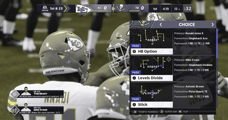 So nehmen Spieler mit Grünblindheit die Spielszenen in Madden NFL 21 wahr (Abbildung: Electronic Arts)
