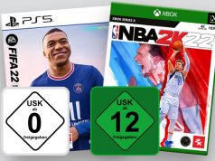 Zwei Sportspiele, zwei USK-Wertungen: FIFA 22 ist ohne Einschränkung freigegeben - NBA 2K22 ab 12 Jahren (Abbildungen: USK, EA, Take Two)