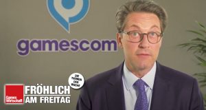 Verkehrsminister Andreas Scheuer (CSU) bei seinem Grußwort zur digitalen Gamescom 2021 (Quelle: YouTube)