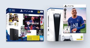 Kommt analog zu FIFA 21 auch ein offizielles FIFA 22-Bundle für PlayStation 5? (Abbildungen: Electronic Arts / Sony Interactive)