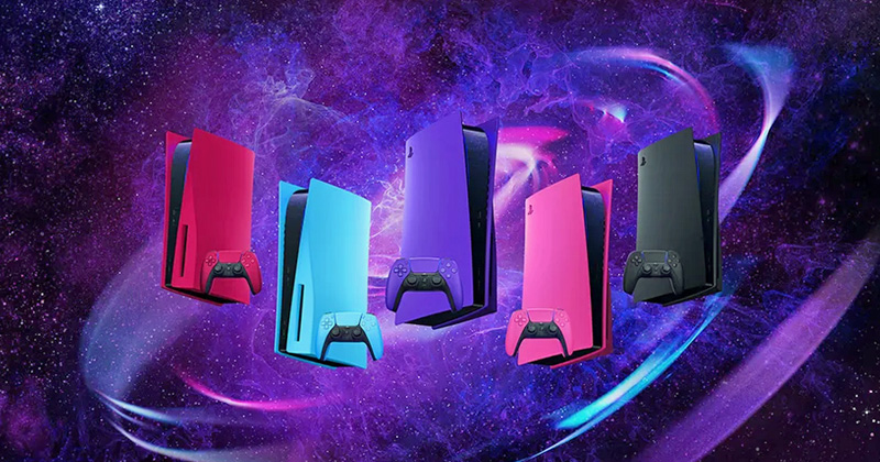 Controller und Faceplates sind ab Januar 2022 in fünf Varianten verfügbar: Cosmic Red, Starlight Blue, Galactic Purple, Nova Pink und Midnight Black (Abbildung: Sony Interactive)