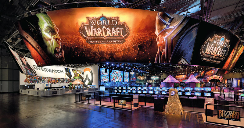 Kleckern, nicht klotzen: der Activision Blizzard-Auftritt auf der Gamescom 2018 (Foto: Walbert-Schmitz)