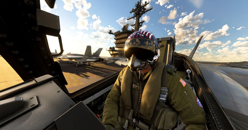 Szene aus der Flight Simulator-Erweiterung Top Gun: Maverick (Abbildung: Microsoft)