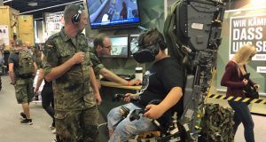 Die Bundeswehr wirbt auch auf der Gamescom 2022 um Nachwuchskräfte - etwa per Eurofighter-Simulator (Foto: Bundeswehr / Presse- und Informationszentrum Personal)