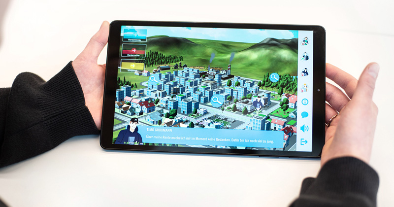 Erhard City ist ein kostenloses Serious Game für Smartphone und Tablet (Abbildung: LEZ Fürth)