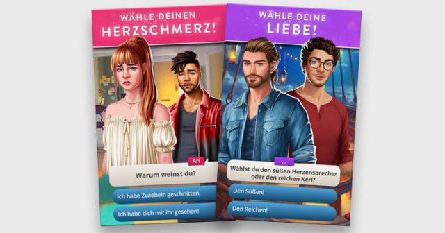 Mit immer neuen Geschichten erweitern Gamebook und Upjers die My Love-App (Abbildung: Upjers GmbH)
