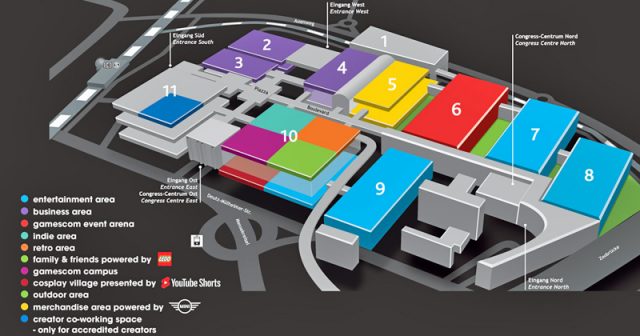 Der Hallenplan der Gamescom 2022 (Stand 11.8.2022 / Quelle: KoelnMesse)