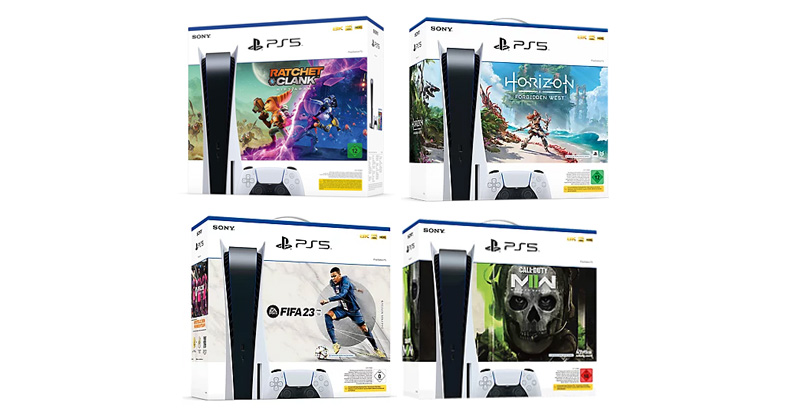 Bis Ende Oktober 2022 schnürt Sony vier offizielle PS5-Bundles (Abbildungen: Sony Interactive)